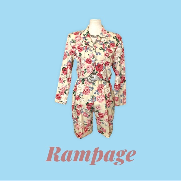 Rampage Jacket and Short Set, Pink Florals, Vintage Fashion - Picture 3 of 3